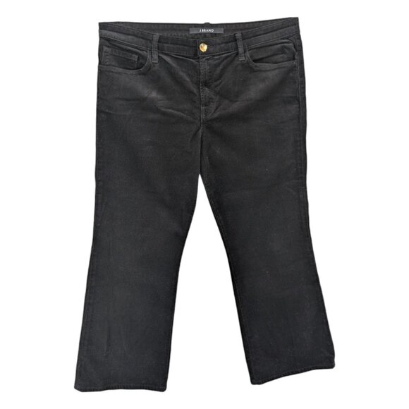 J BRAND Selena Bootcut Corduroy Pants Womens Black Modal Blend Size 32 - Picture 1 of 9